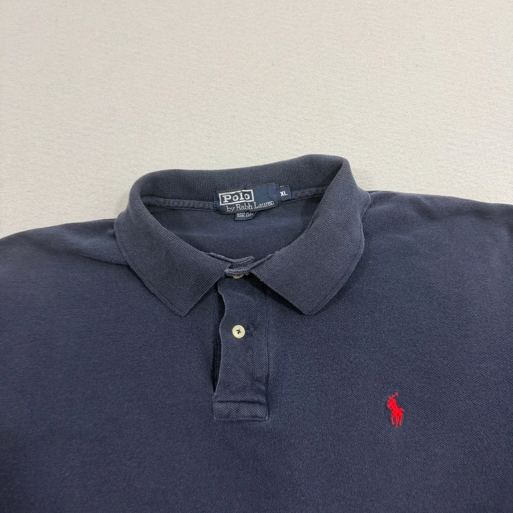 Vintage Polo Ralph Lauren Polo Men's XL Navy Blue Short Sleeve Pony Logo Preppy